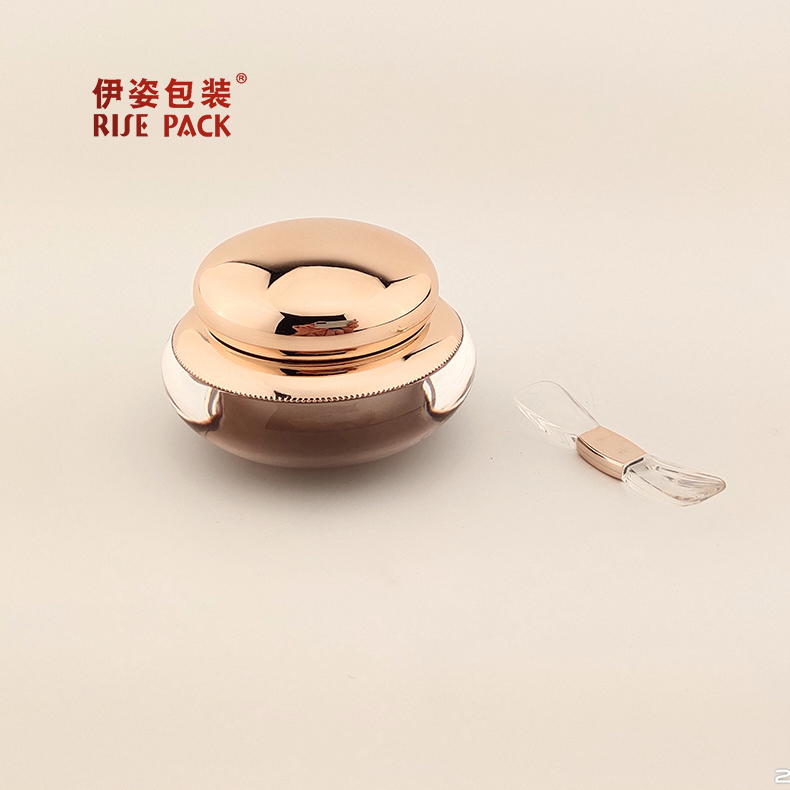 Popular Acrylic Cream Jar Korean Style Thick Wall With Magnetic Makeup Spoon On The Top Cap