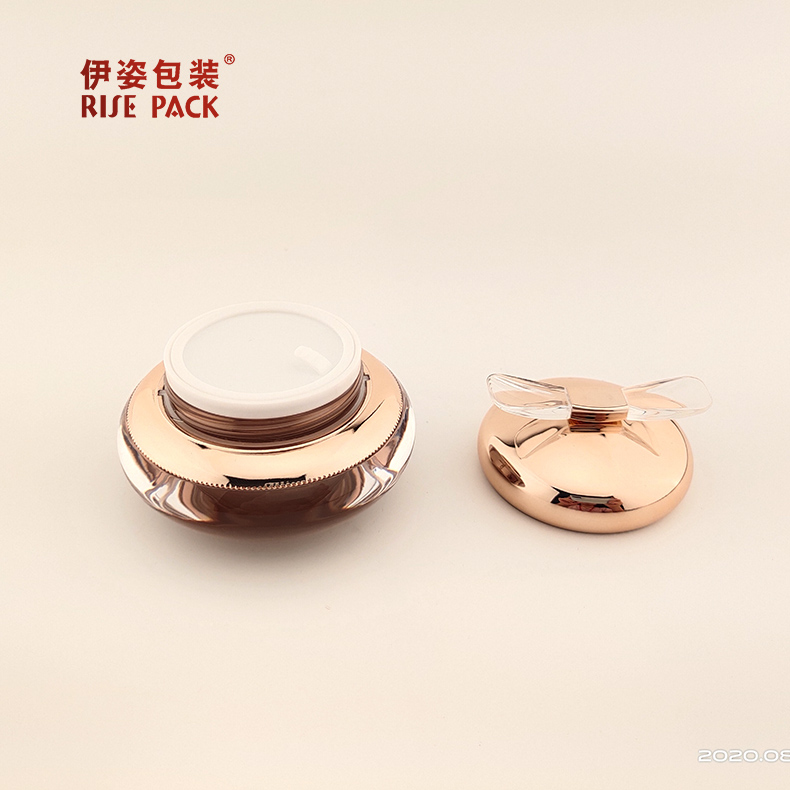 Popular Acrylic Cream Jar Korean Style Thick Wall With Magnetic Makeup Spoon On The Top Cap