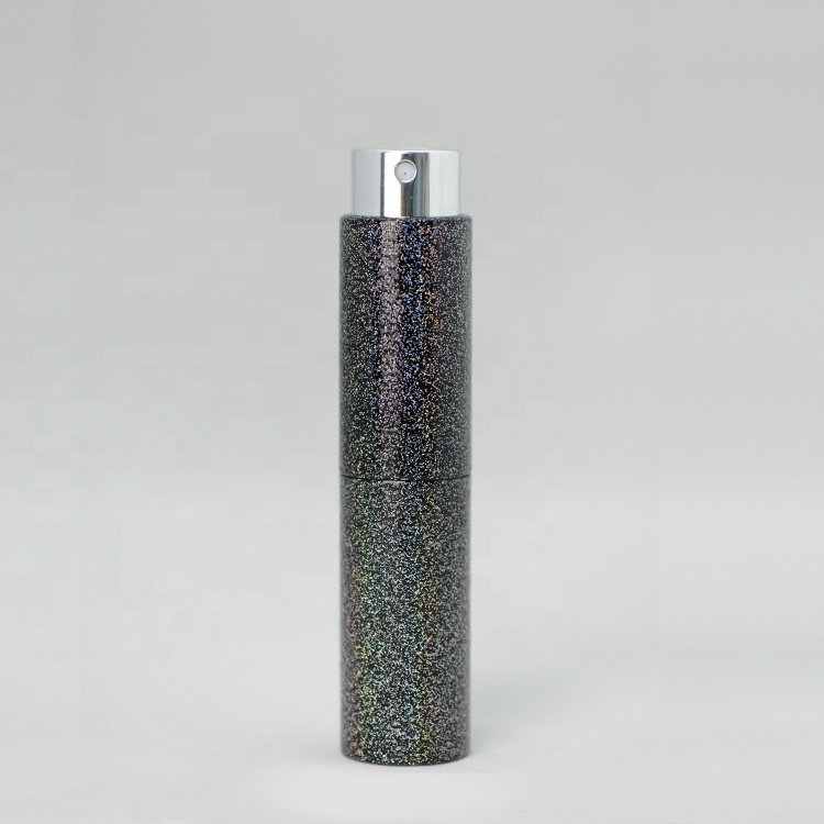 Popular Aluminium Printed Twist Customized Black Perfume Bottle