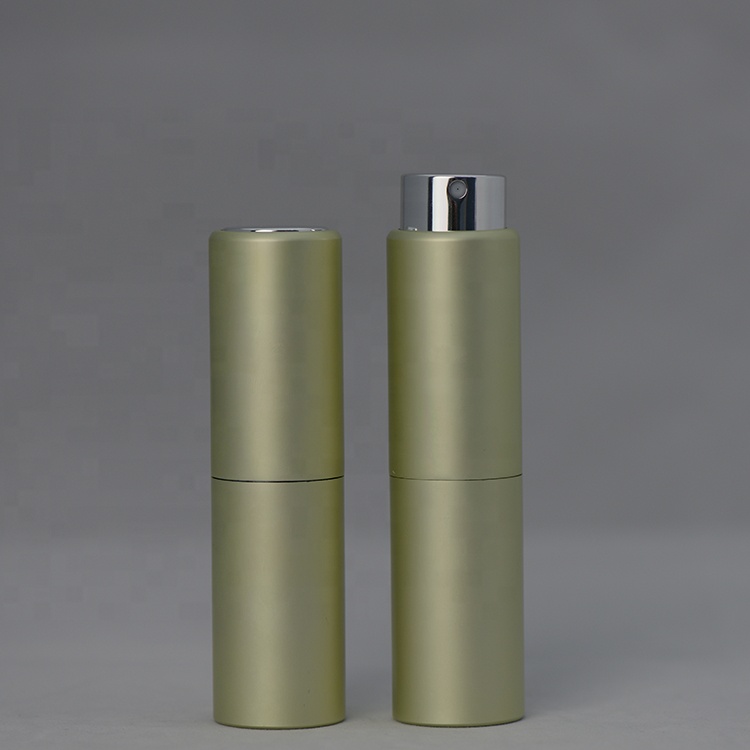 Popular Aluminium Printed Twist Customized Black Perfume Bottle