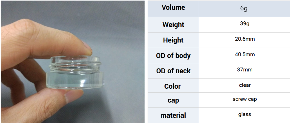 Popular Clear Glass Mini 5ml 6ml 7ml Skin Care Lotion Eye Cream Glass Jars with aluminum metal cap