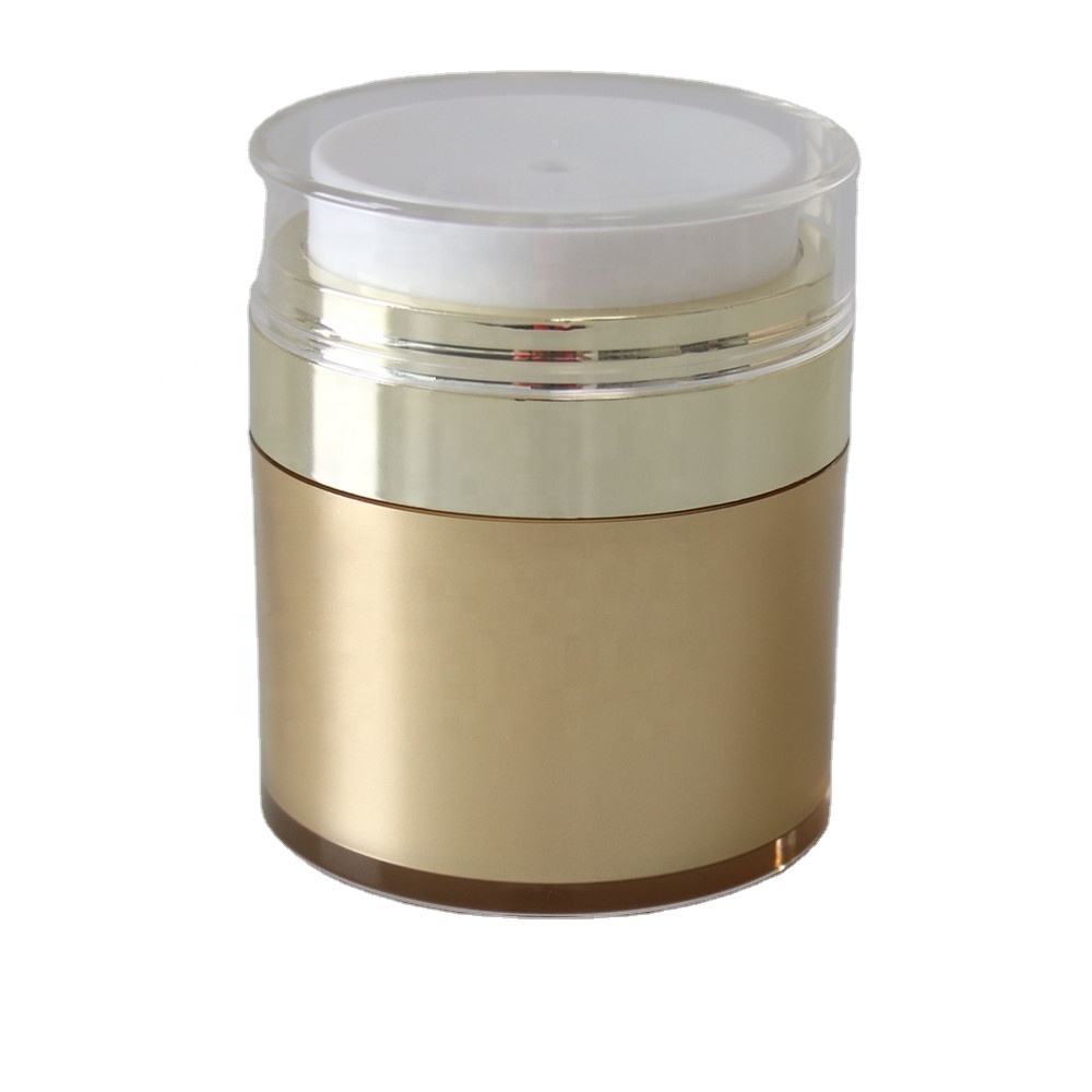 Popular Good Quality Luxury Airless Cosmetics Jars 15g 30g 50g White Color With Clear Cap Jars