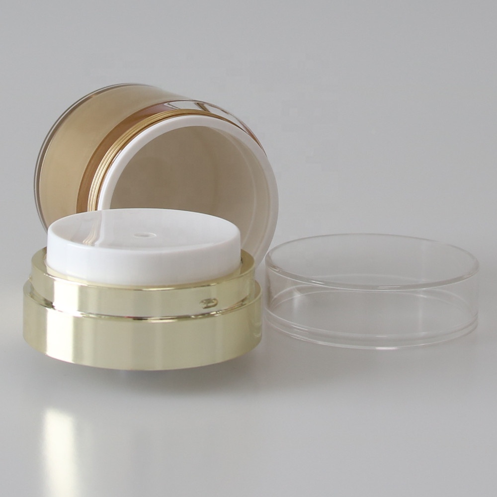 Popular Good Quality Luxury Airless Cosmetics Jars 15g 30g 50g White Color With Clear Cap Jars