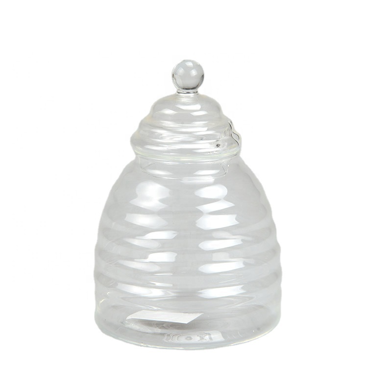 Popular Hive Honey Pot With Lid Glass Honey Bee Storage Jar