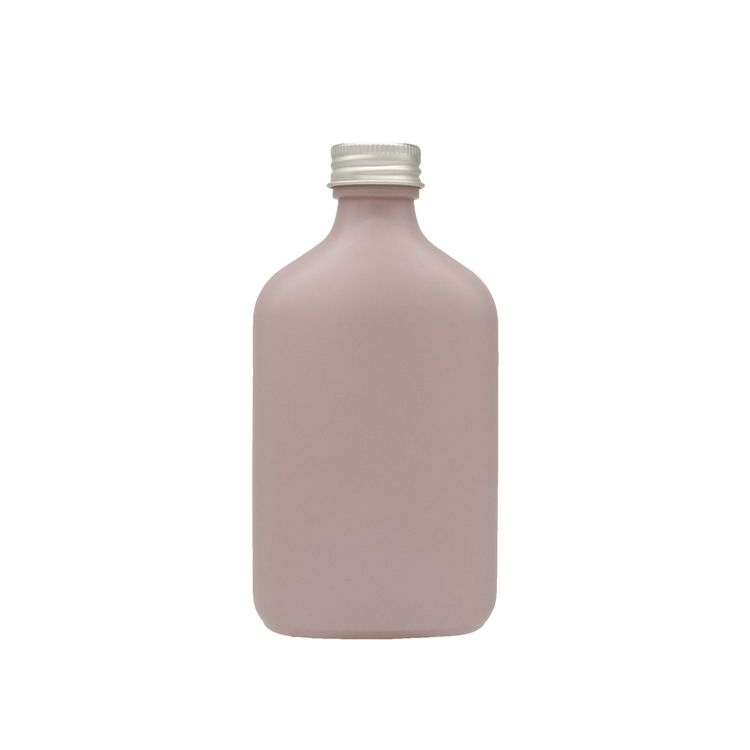 Popular Matte Black Bottle 200ml Flat Glass Flask Cold Brew Bottle For Whisky Coffee