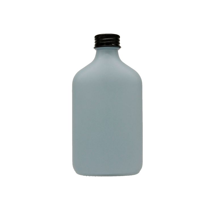 Popular Matte Black Bottle 200ml Flat Glass Flask Cold Brew Bottle For Whisky Coffee