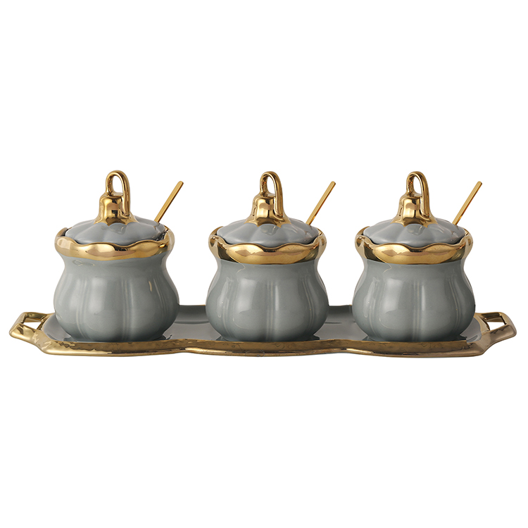 Popular Products Hot Selling Exquisite Angled Square Seasoning Jar Ceramic