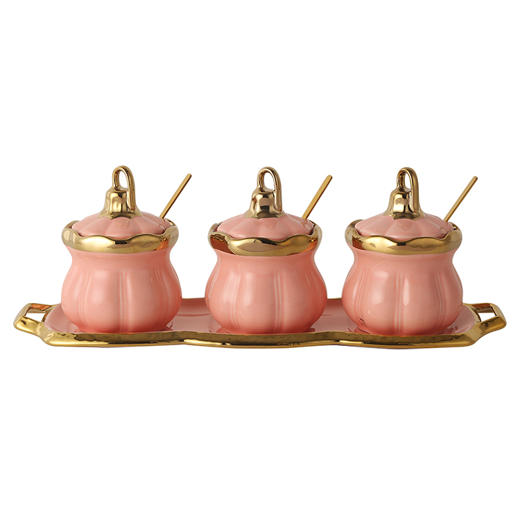 Popular Products Hot Selling Exquisite Angled Square Seasoning Jar Ceramic