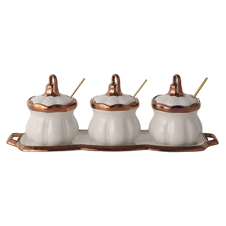 Popular Products Hot Selling Exquisite Angled Square Seasoning Jar Ceramic