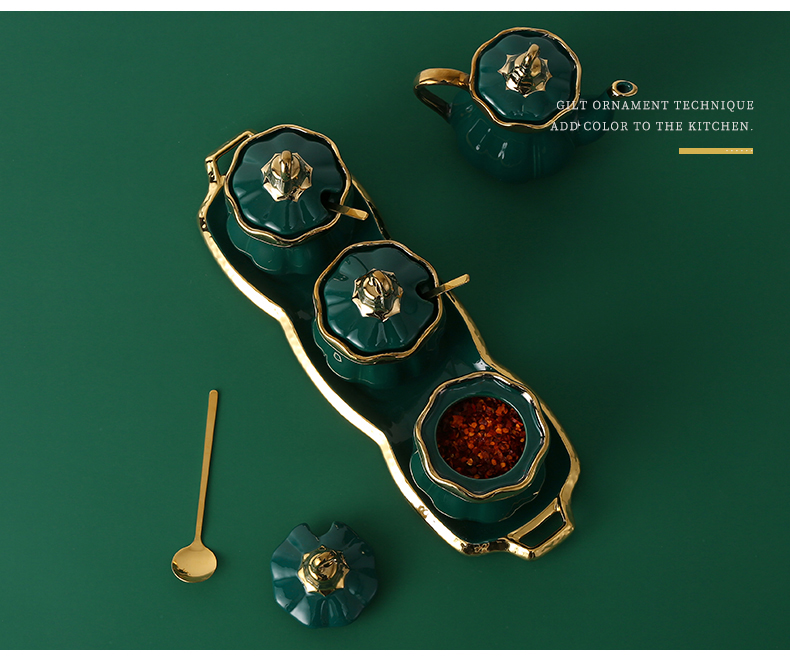 Popular Products Hot Selling Exquisite Angled Square Seasoning Jar Ceramic