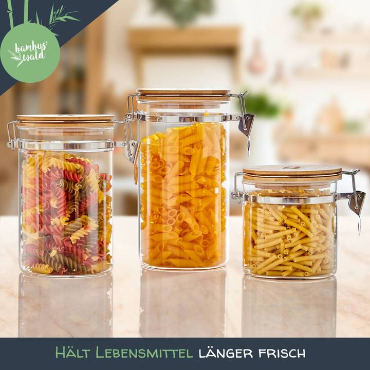 Popular Sealed glass jar bamboo jar glass bamboo jar glass