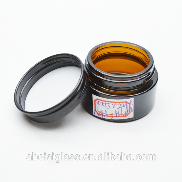 Popular Straight Sided Amber Glass Jars with screw lid for cosmetic cream