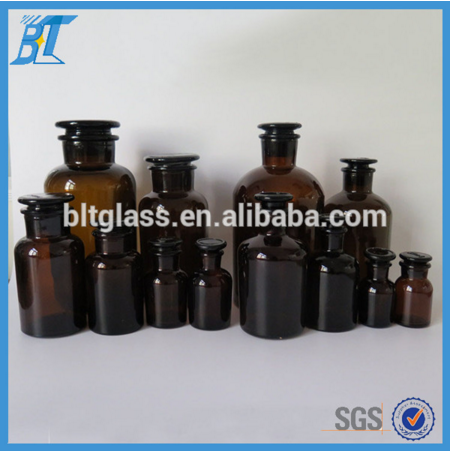 Popular amber dark brown bottles glass for Reagent, Apothecary bottle jar wholesale