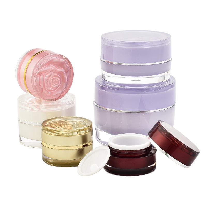 Popular attractive private label custom logo 10g 15g 30g 50g acrylic plastic cosmetic jars for skin cream