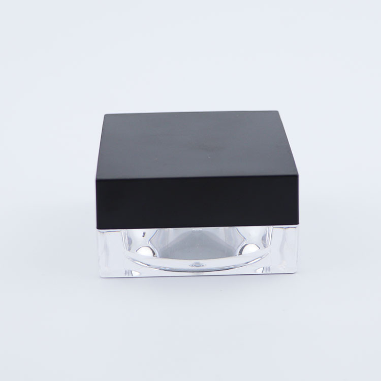 Popular clear jar with Sifter and black lid cosmetic 15g 30g 50g Loose Powder Jar