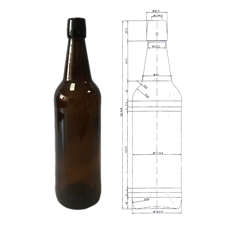 Popular customer design alcohol bottle 0.75 liter for sale