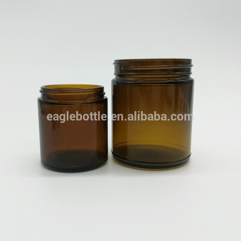 Popular design 180ml 6 oz / 270ml 9oz Amber Straight Side Round Glass Mason Jar with Lid