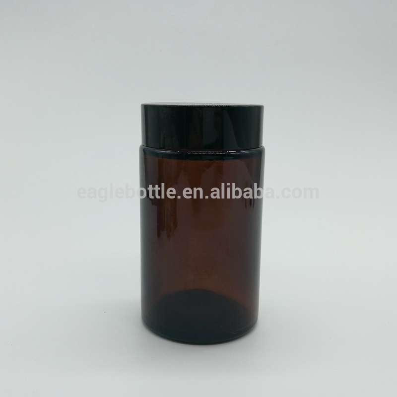 Popular design 180ml 6 oz / 270ml 9oz Amber Straight Side Round Glass Mason Jar with Lid