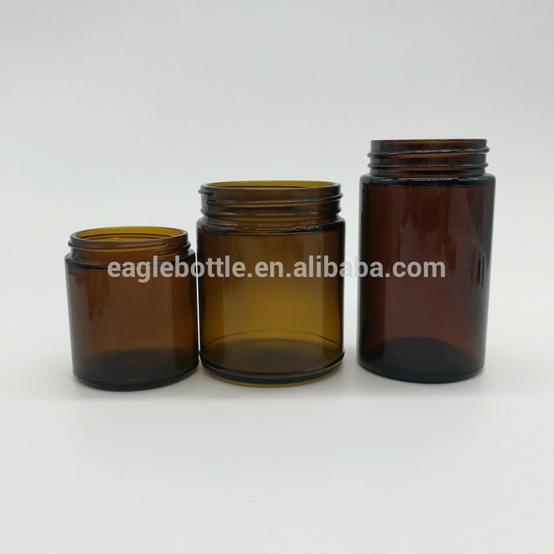 Popular design 180ml 6 oz / 270ml 9oz Amber Straight Side Round Glass Mason Jar with Lid