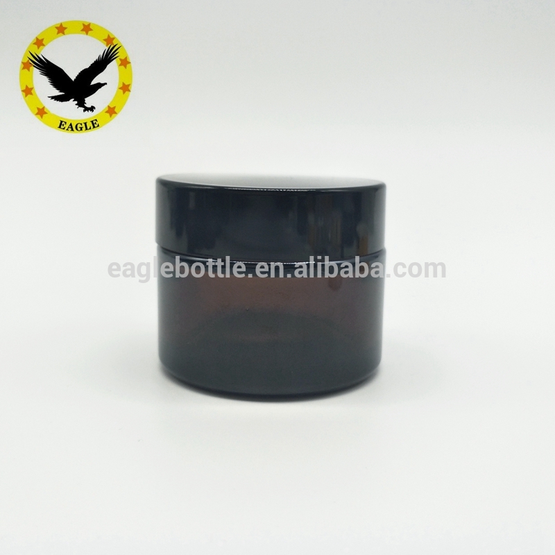 Popular design Wholesale hair gel container 4oz straight side amber jar with black screw pp caps