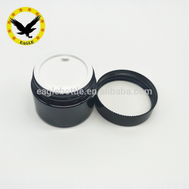 Popular design Wholesale hair gel container 4oz straight side amber jar with black screw pp caps