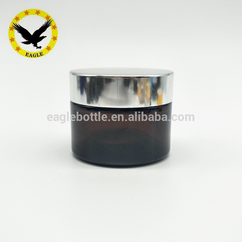Popular design Wholesale hair gel container 4oz straight side amber jar with black screw pp caps