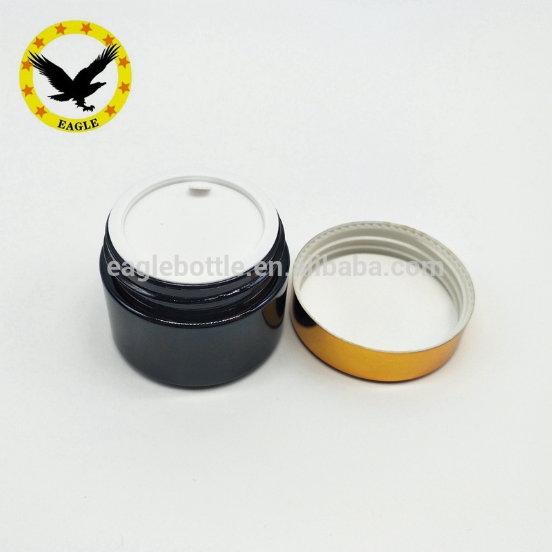 Popular design Wholesale hair gel container 4oz straight side amber jar with black screw pp caps