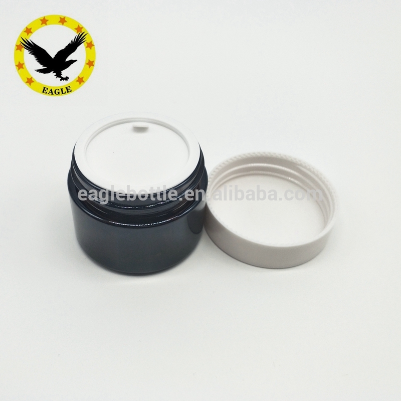 Popular design Wholesale hair gel container 4oz straight side amber jar with black screw pp caps