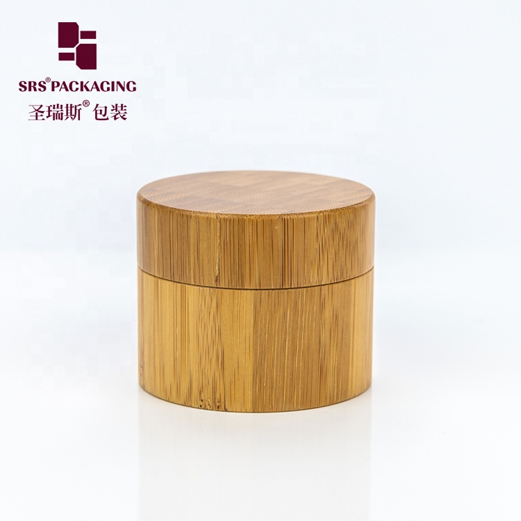Popular eco friendly bamboo cosmetic empty jar 100g natural wooden jar with lid