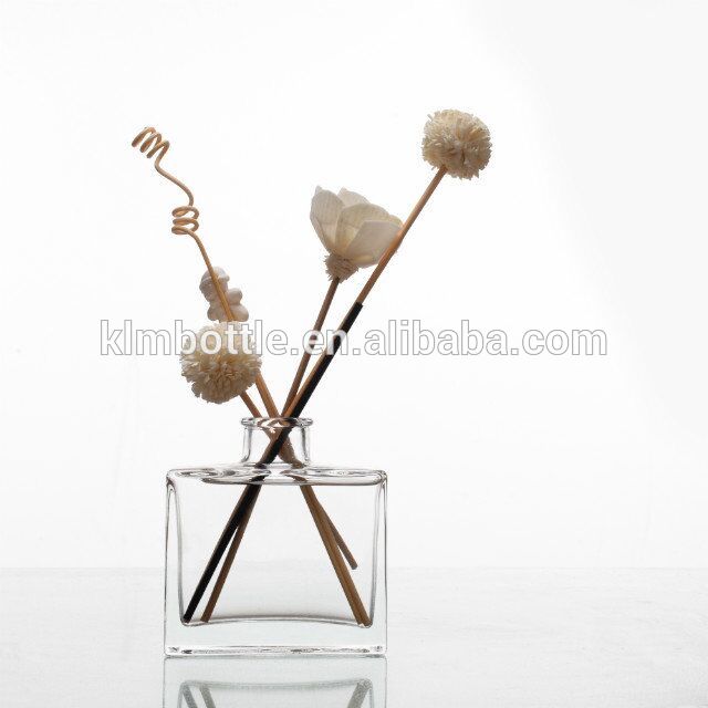 Popular empty 100ml rectangle aroma reed diffuser bottles with corks