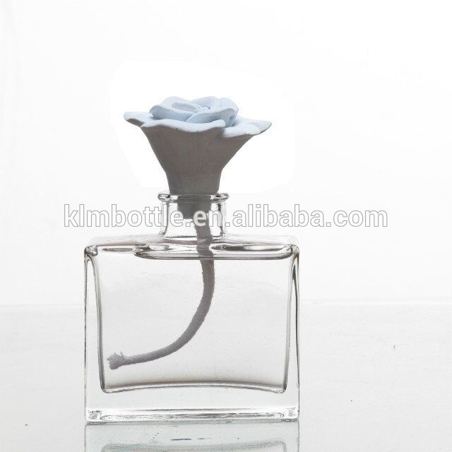 Popular empty 100ml rectangle aroma reed diffuser bottles with corks
