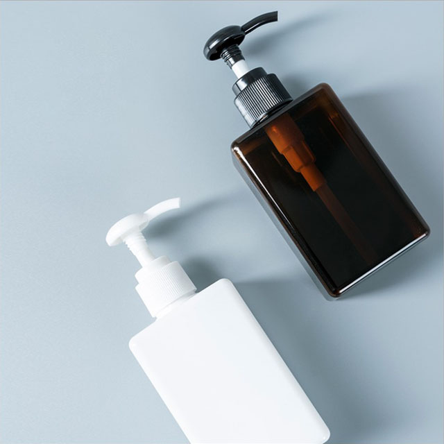 Popular empty lotion cosmetic plastic bottle with black cap for shampoo