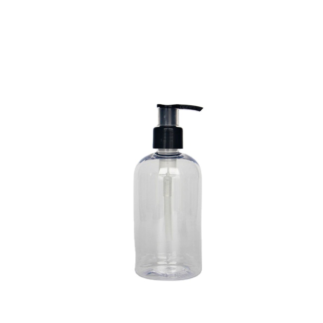 Popular empty plastic cosmetic white lotion bottle with black cap