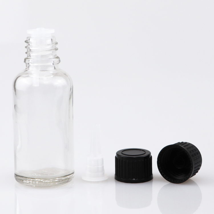 Popular essential oil bottle clear glass bottle with screw cap