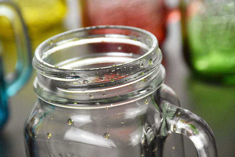 Popular food grade ceramic lid jars handle ball mason jar 8 oz with Gold Tinplate Lid