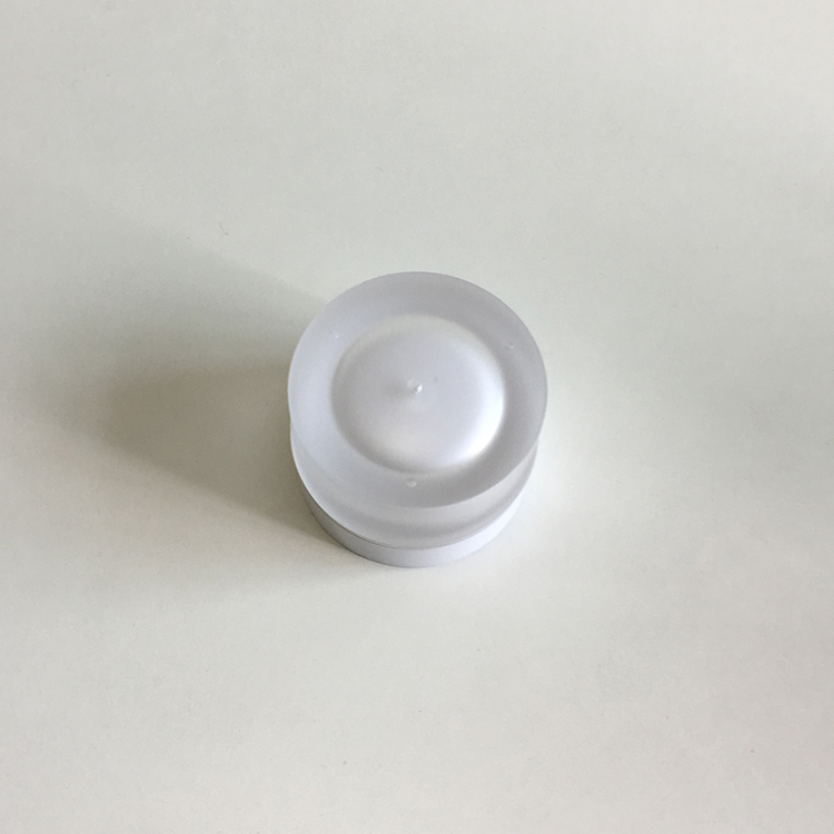 Popular frost effect cylinder shape cosmetic plastic face cream jar with white cap and silver line