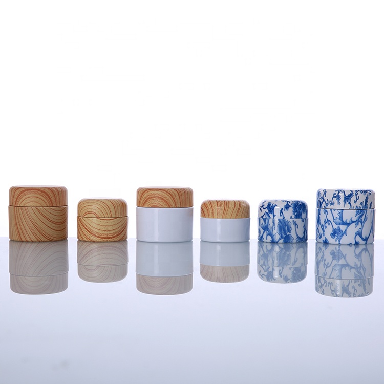 Popular high quality custom plastic cosmetic packaging bamboo jar