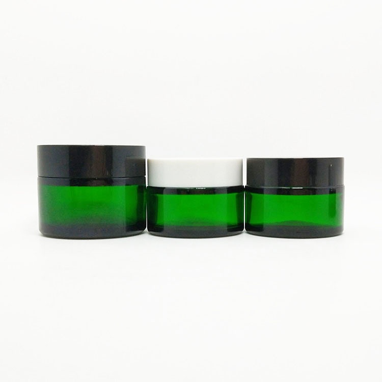 Popular hot sale white colored glass jar with gold screw lid 50ml 50g glass cosmetic cream empty jar 1.7oz