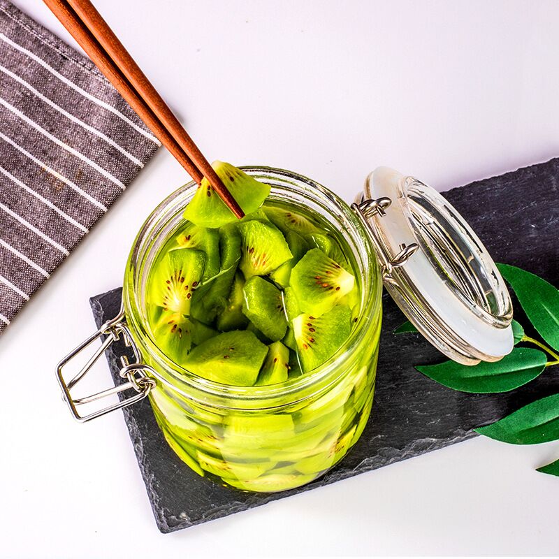 Popular large glass jars containers for food 250 ml 8oz 16oz glass airtight jars with stainless lock lid