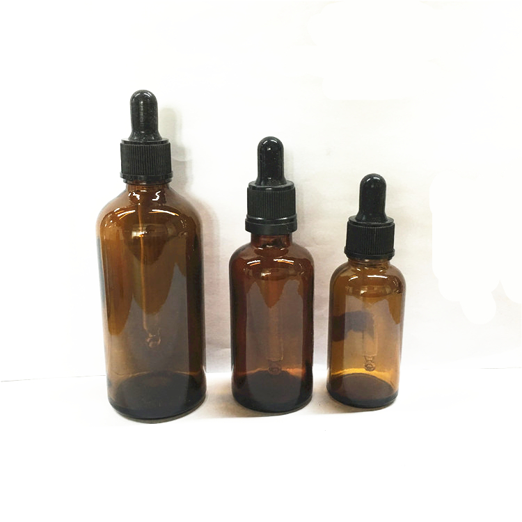 Popular medical glass dropper bottle amber with glass dropper 10ml 30ml 50ml 100ml