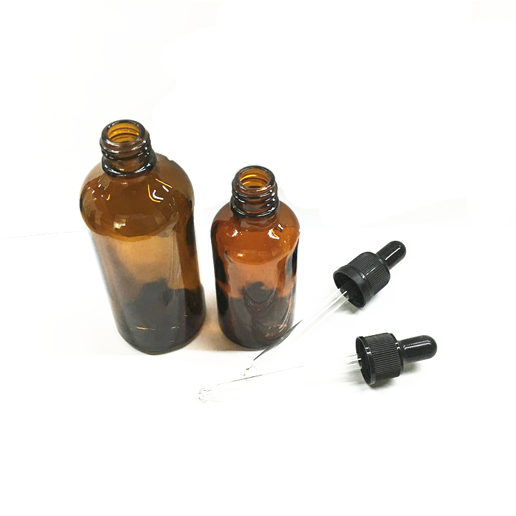 Popular medical glass dropper bottle amber with glass dropper 10ml 30ml 50ml 100ml