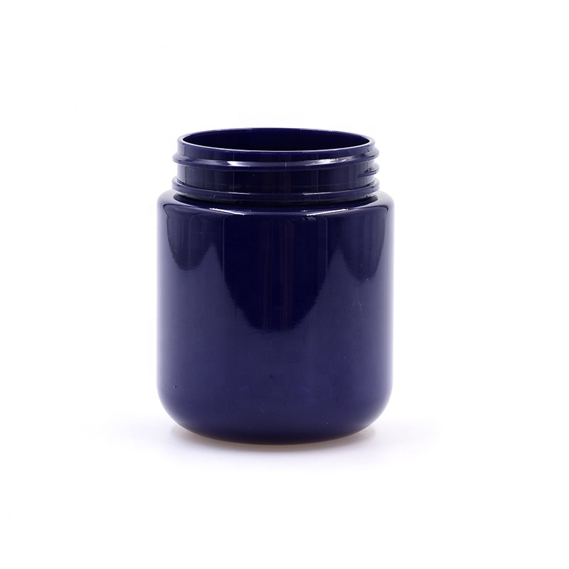Popular plastic 180 ML dark purple round child resistant food storage candy cosmetic packing jar with childproof black lid