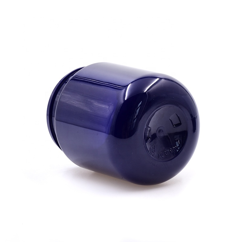 Popular plastic 180 ML dark purple round child resistant food storage candy cosmetic packing jar with childproof black lid