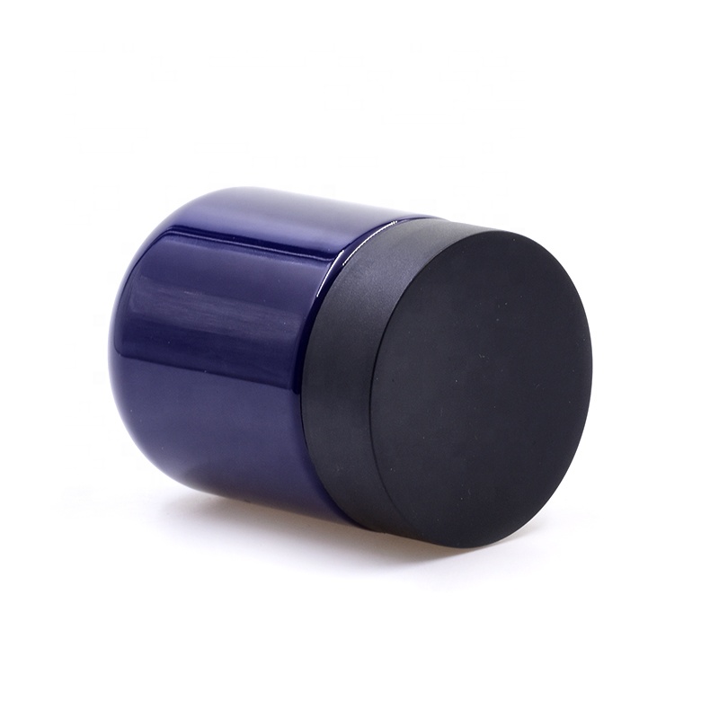 Popular plastic 180 ML dark purple round child resistant food storage candy cosmetic packing jar with childproof black lid