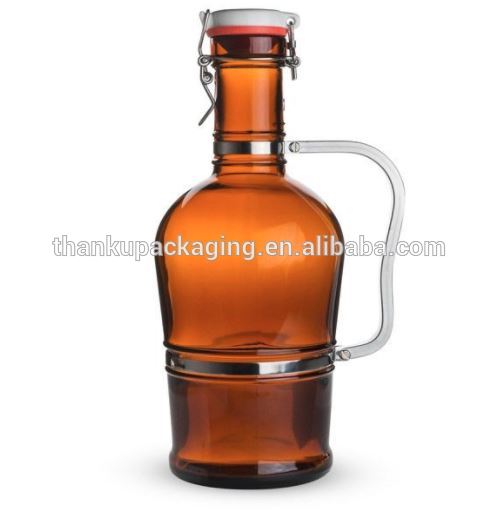 Popular pressurized 2l growler glass beer
