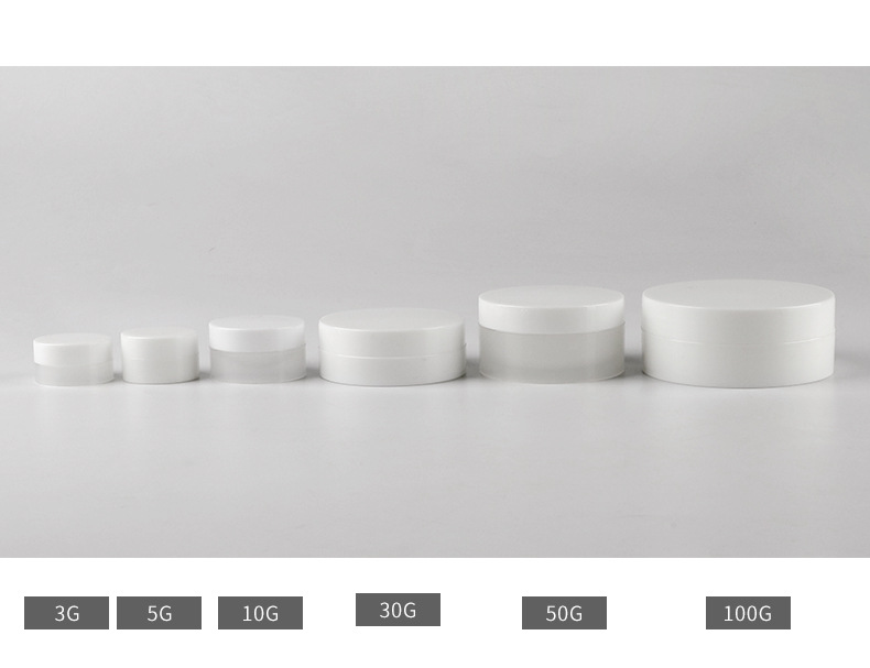 Popular style luxury white color 3g plastic cosmetic jar and bottle cosmetic packaging set for cream