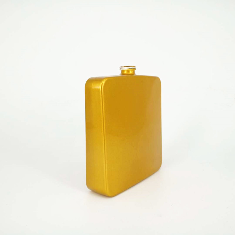 Popular yellow perfume package bottle flat glass perfume bottle