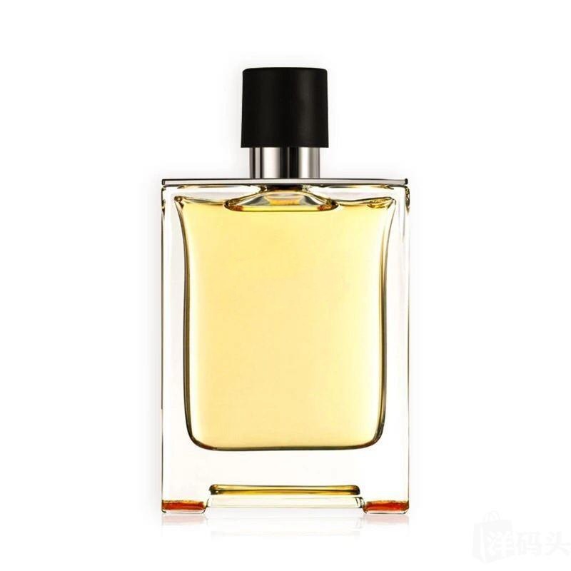 Popular yellow perfume package bottle flat glass perfume bottle
