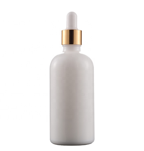 Porcelain Essence Serum Glass Dropper Bottle with Cap White Essential Oil Screen Printing Personal Care Screw Cap 10ml