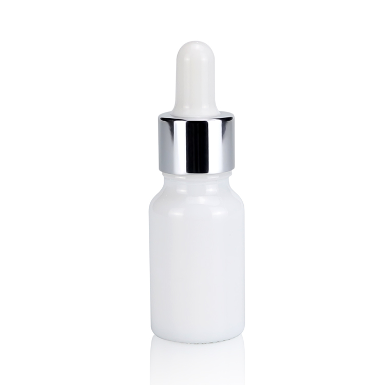 Porcelain Essence Serum Glass Dropper Bottle with Cap White Essential Oil Screen Printing Personal Care Screw Cap 10ml